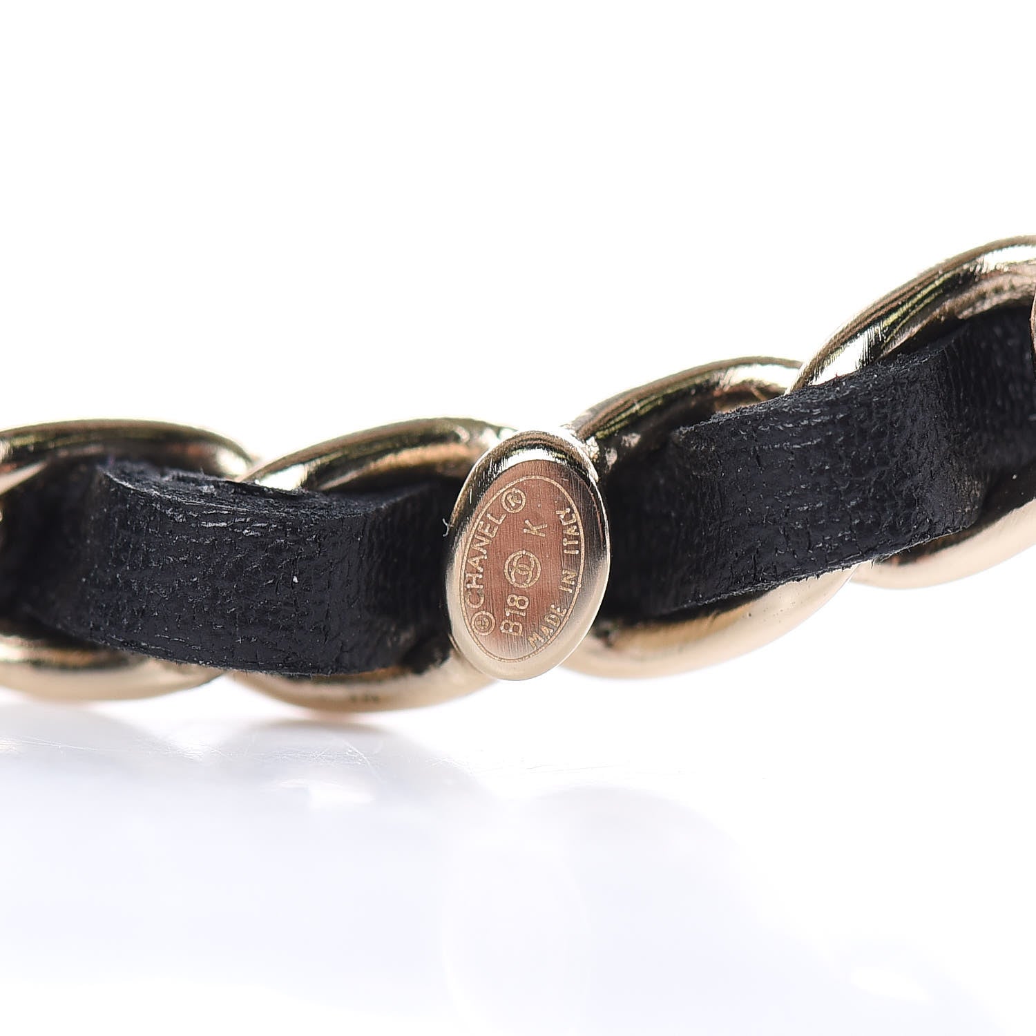 Chanel Lambskin Chain Logo Brooch Black Gold 4 of 4
