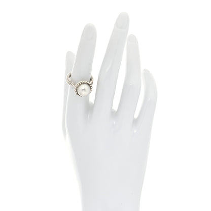 David Yurman Sterling Silver Pearl 10.5mm Cable Ring 52 6 2 of 4