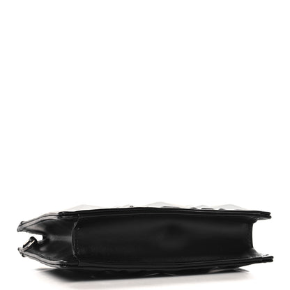 Christian Dior Calfskin Macrocannage Diamond Caro Zipped Pouch With Chain Black 4 of 9