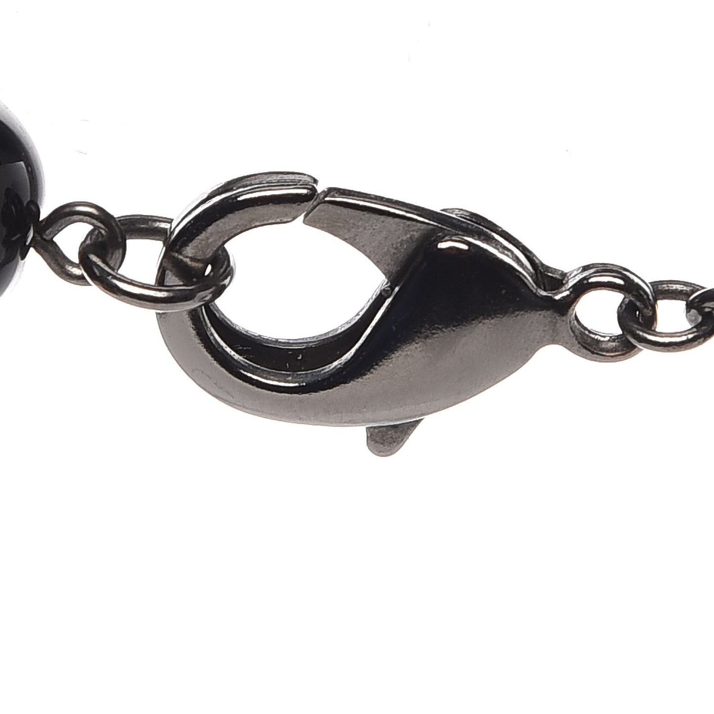 Ruthenium Beaded CC Long Necklace Black