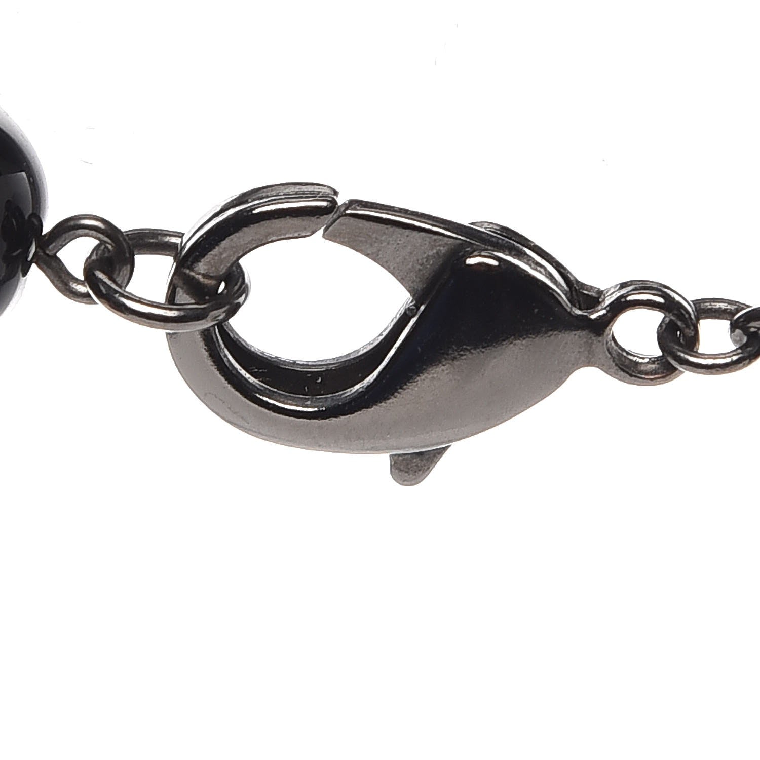 Chanel Ruthenium Beaded CC Long Necklace Black 5 of 6