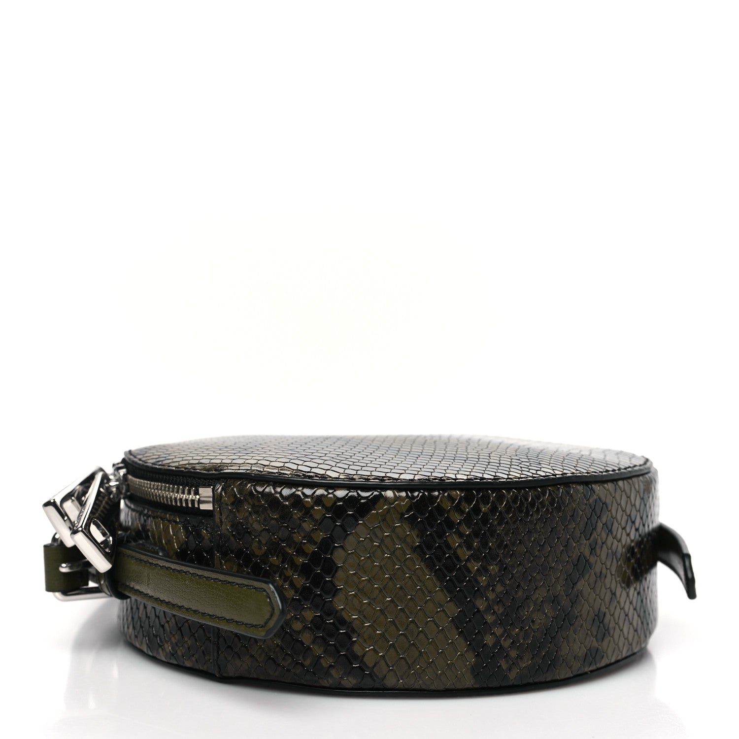 Marc Jacobs Snakeskin Embossed Circle Crossbody Dark Martini Olive Green 4 of 9