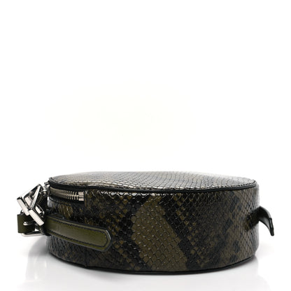 Marc Jacobs Snakeskin Embossed Circle Crossbody Dark Martini Olive Green 4 of 9
