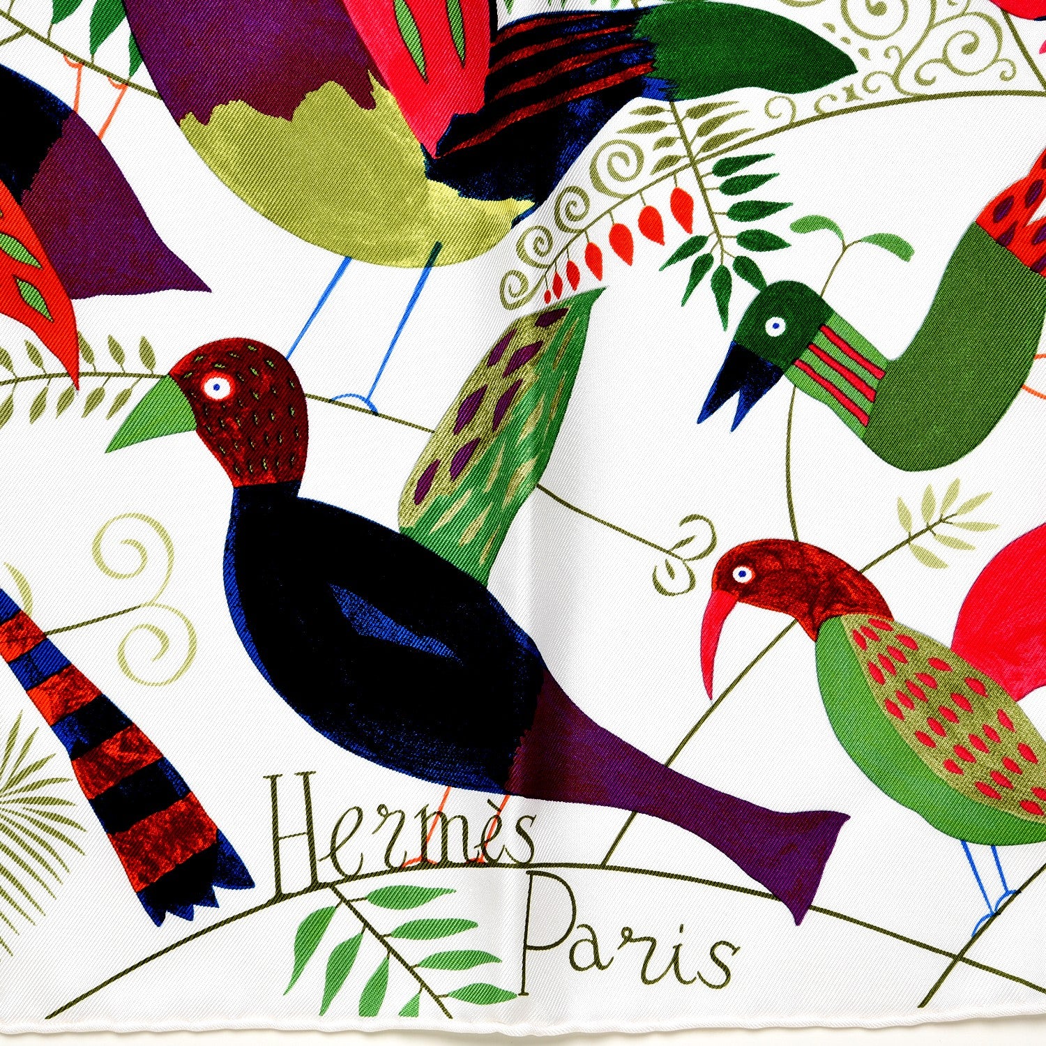 Hermes Silk Le Bal Des Oiseaux Scarf 90 4 of 7