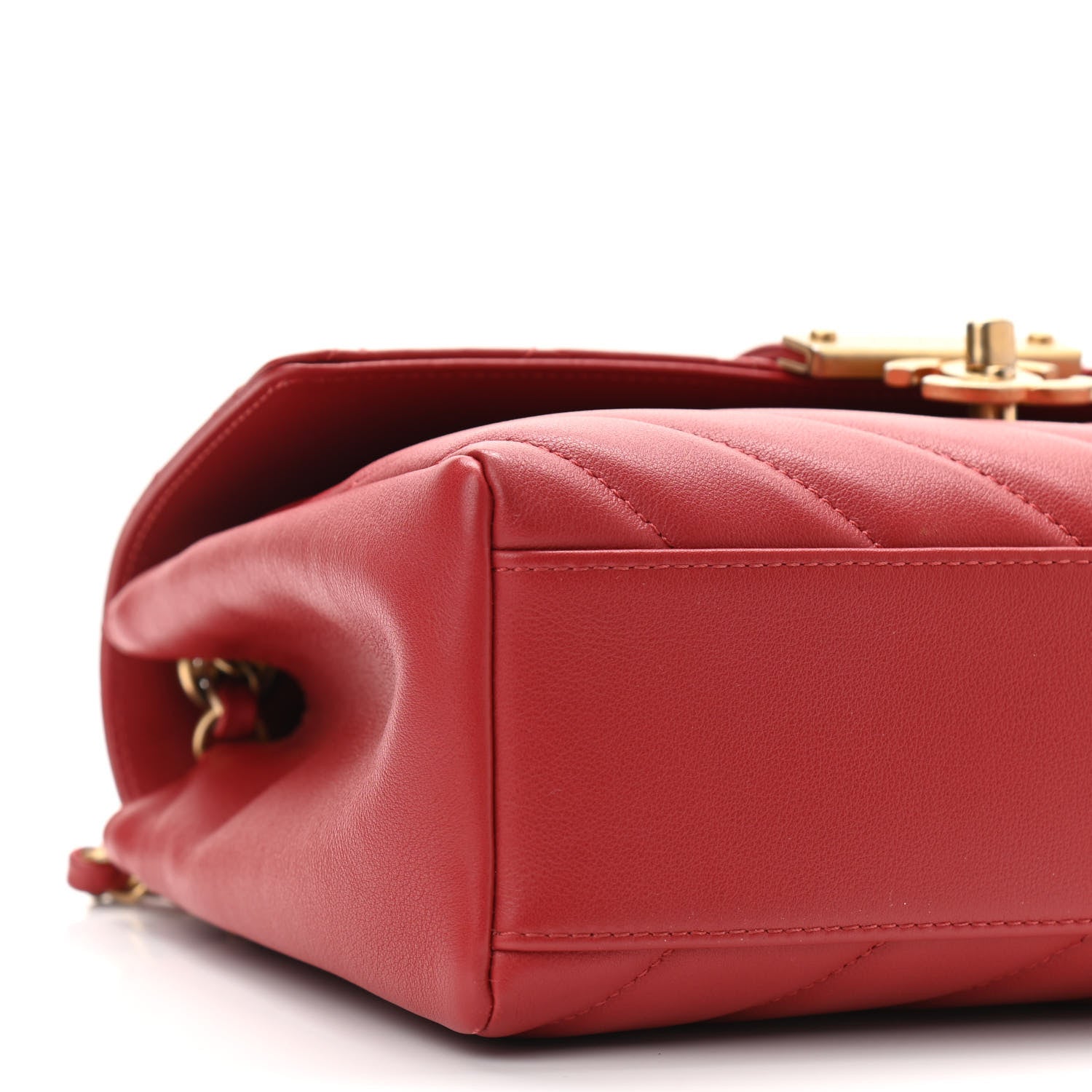 Chanel Calfskin Quilted Chevron In The City Bag Red 8 of 10