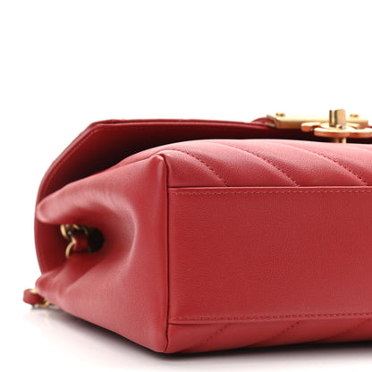 Chanel Calfskin Quilted Chevron In The City Bag Red 8 of 10