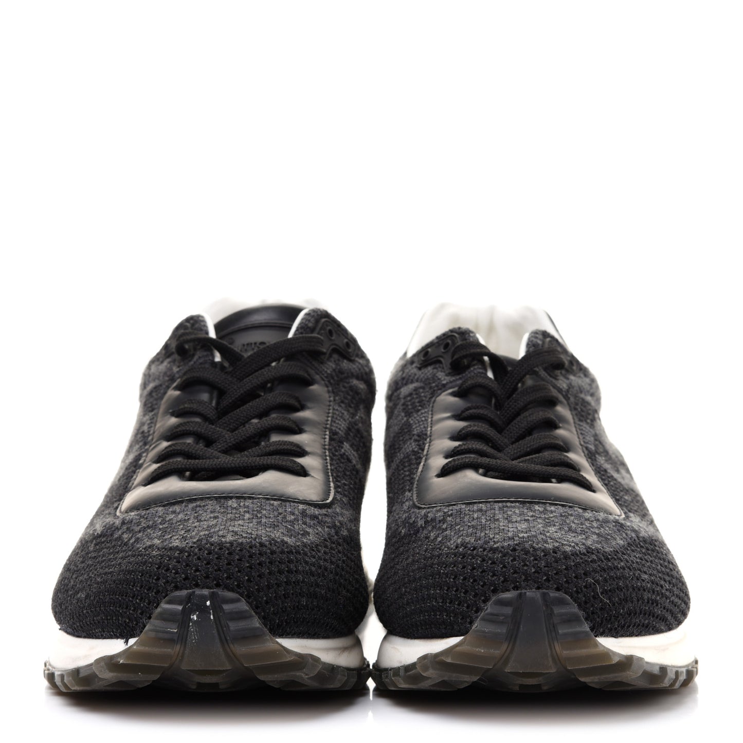 Calfskin Damier Run Away Sneakers 8 Graphite