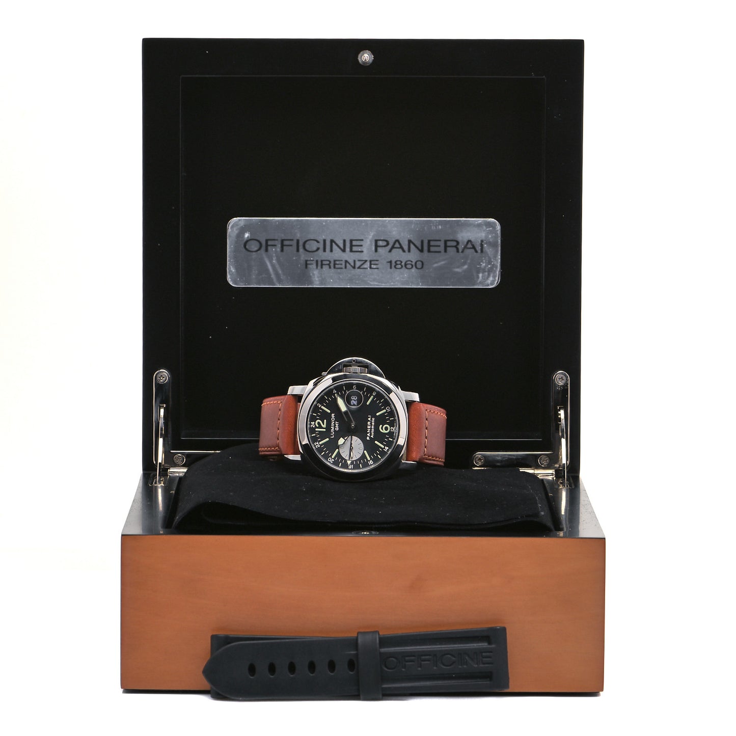 Stainless Steel Calfskin 44mm Luminor GMT Automatic Watch Black PAM00088
