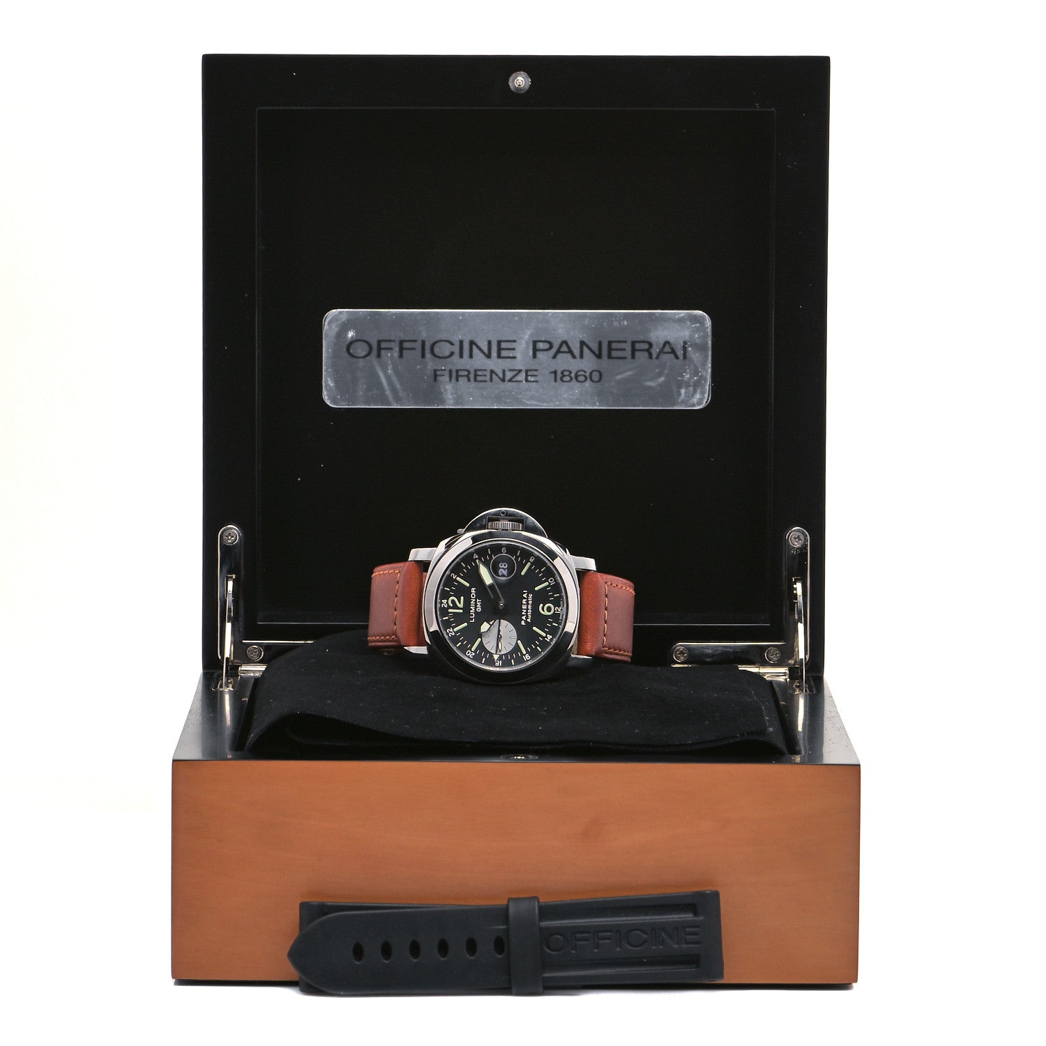 Panerai Stainless Steel Calfskin 44mm Luminor GMT Automatic Watch Black PAM00088 5 of 5