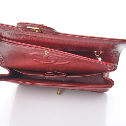 Chanel Caviar Quilted Medium Double Flap Dark Red 5 of 8