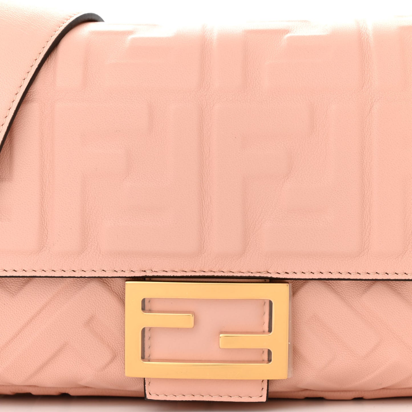 Nappa FF 1974 Embossed Baguette Baby Pink