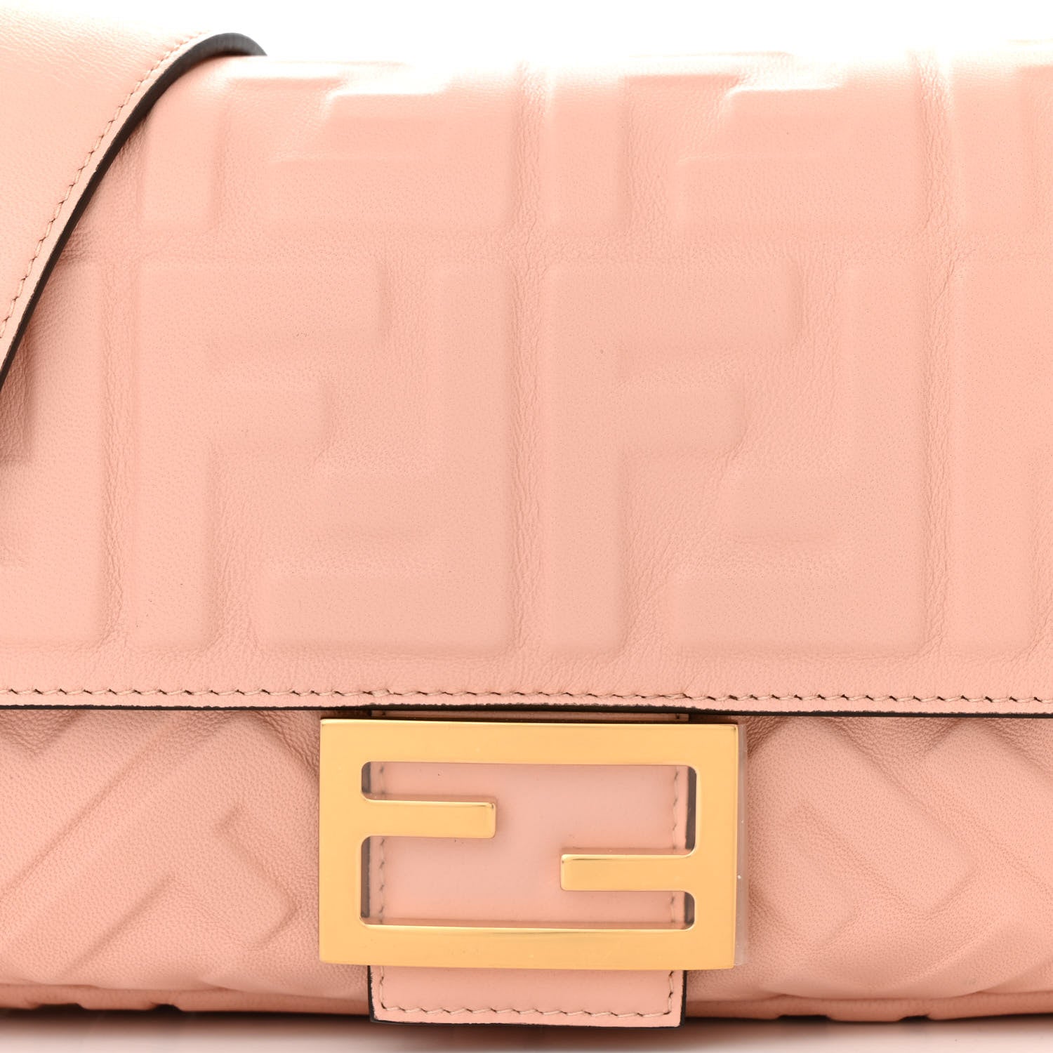 Fendi Nappa FF 1974 Embossed Baguette Baby Pink 8 of 10