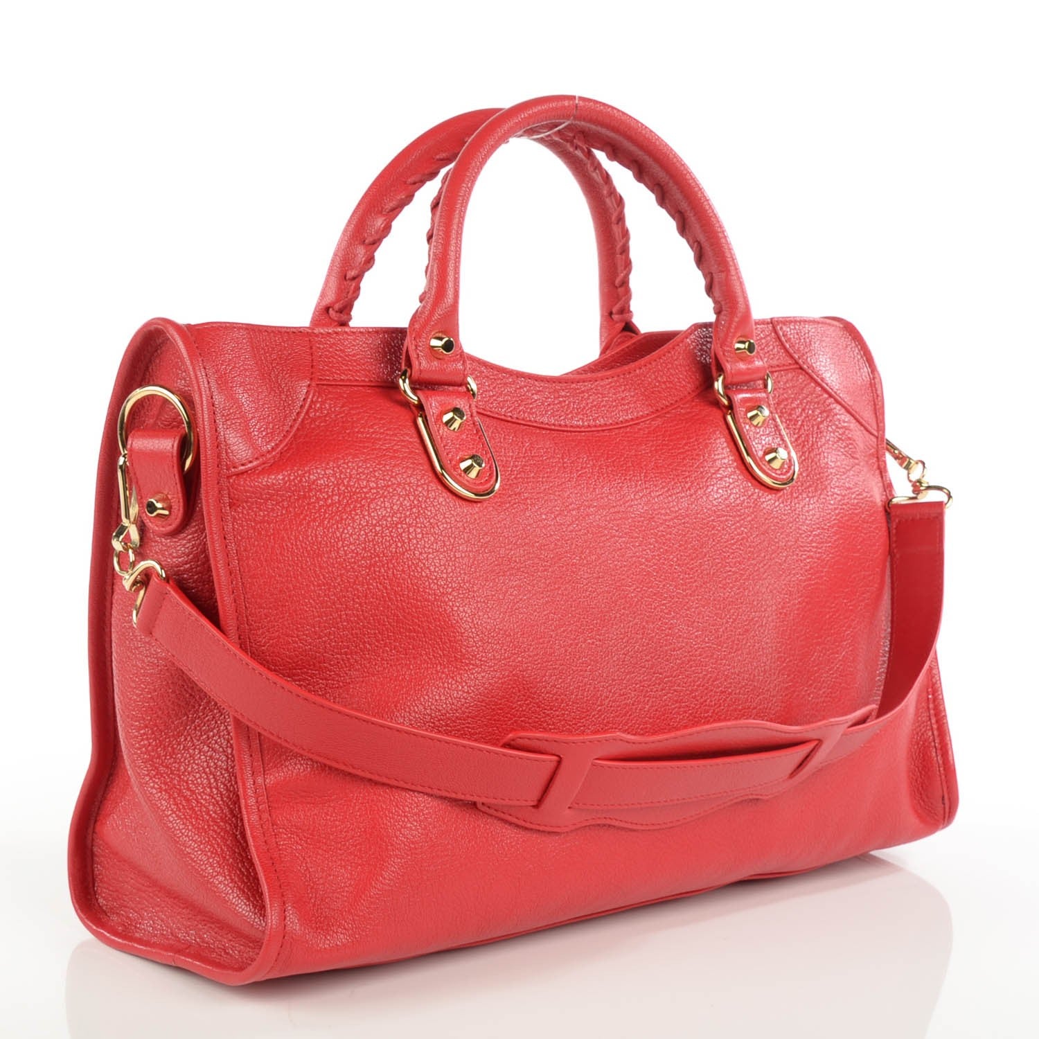 Balenciaga Chevre Gold Metallic Edge Hardware City Rouge Grenade 3 of 13
