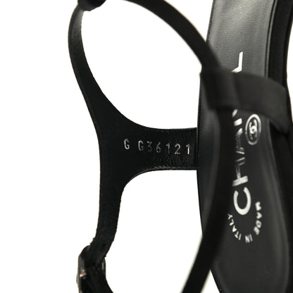 Chanel Satin Crystal Slingback Sandals 38.5 Black 8 of 8