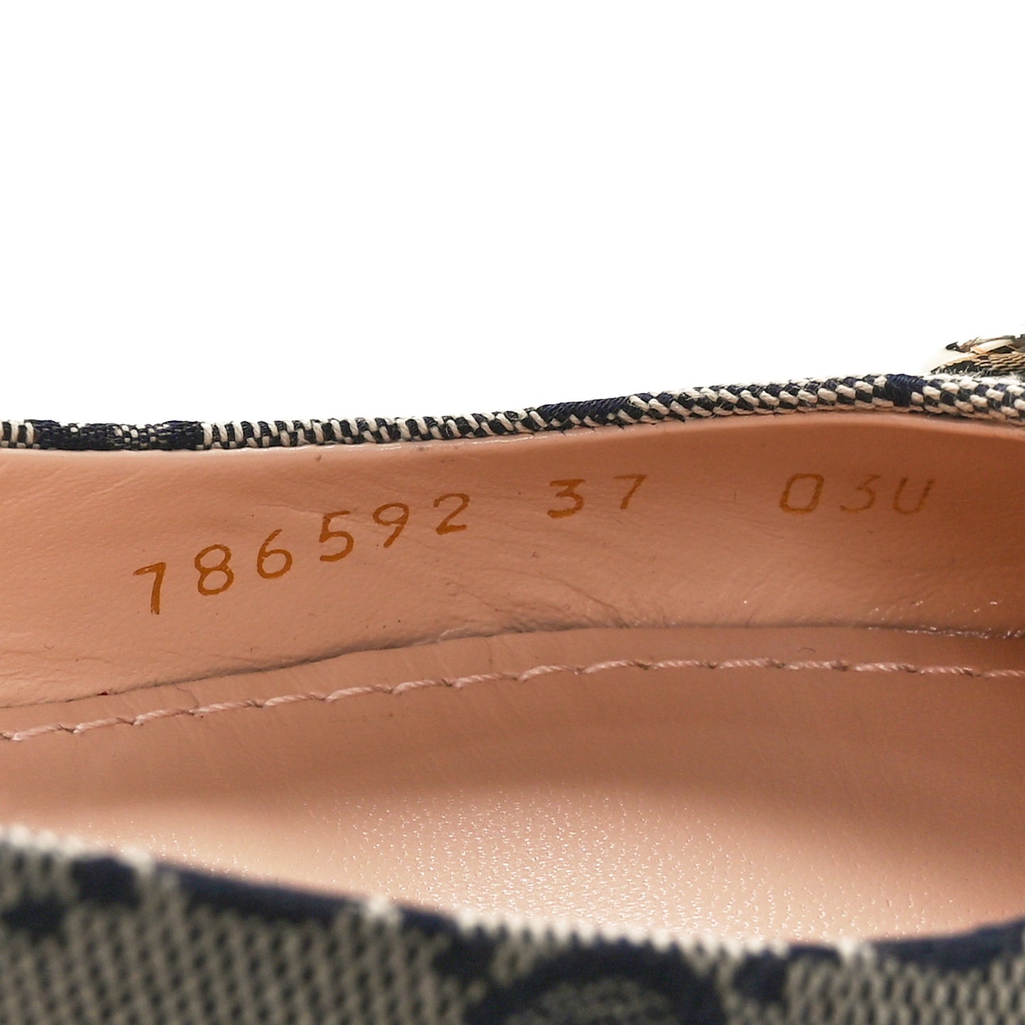 Monogram Horsebit Womens Slingback Ballet Flat 37 Beige Blue