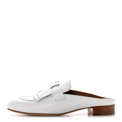 Hermes Calfskin Womens Royal Loafers 39 White 1 of 9