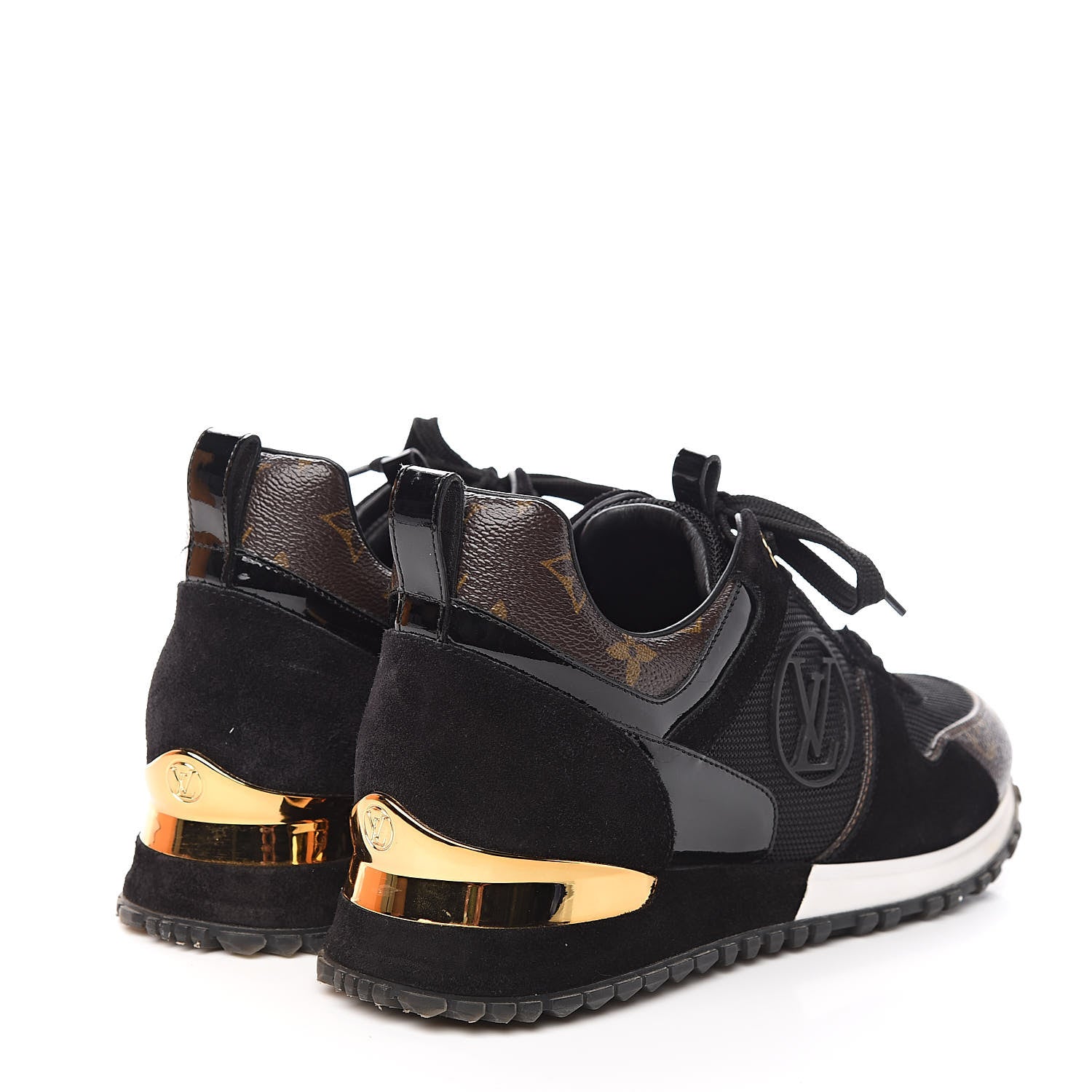 Louis Vuitton Suede Monogram Run Away Sneakers 38.5 Black 4 of 10