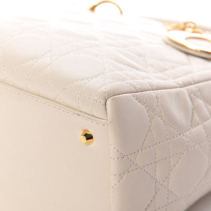 Christian Dior Lambskin Cannage Medium Lady Dior Light Beige 9 of 25