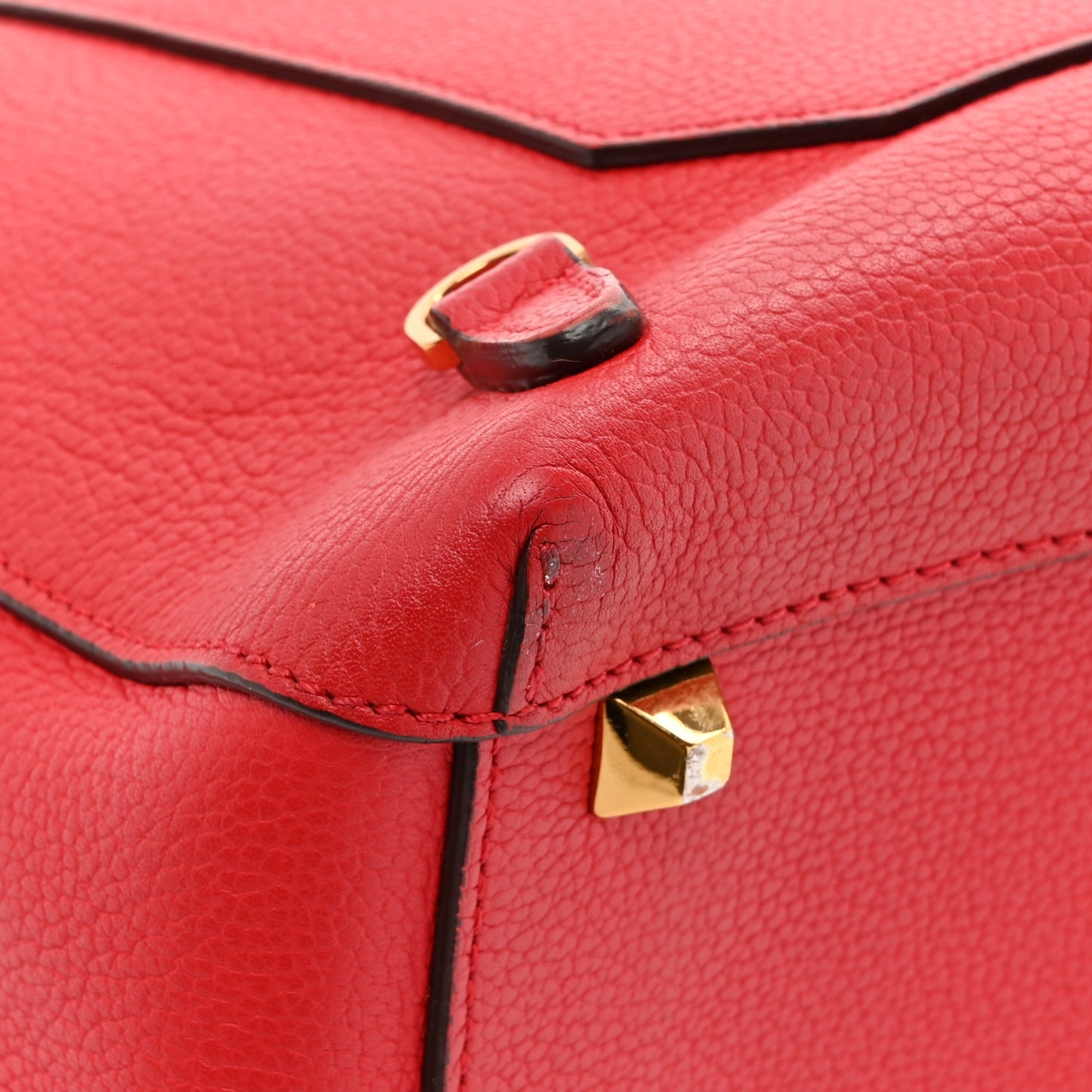 Grained Calfskin Large Milla Convertible Backpack Red