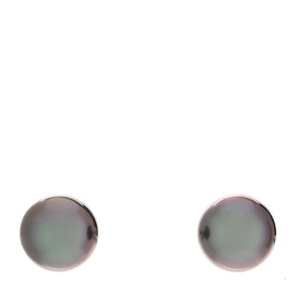 Mikimoto 18K White Gold Black South Sea Pearl 9mm Stud Earrings 1 of 5