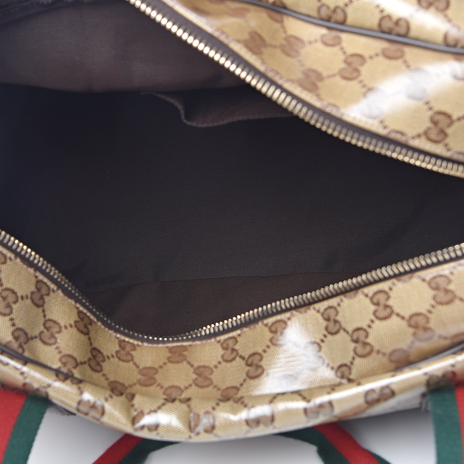 Gucci Crystal Monogram Web Large Carry On Duffle Bag Brown 6 of 11