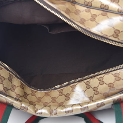 Gucci Crystal Monogram Web Large Carry On Duffle Bag Brown 6 of 11