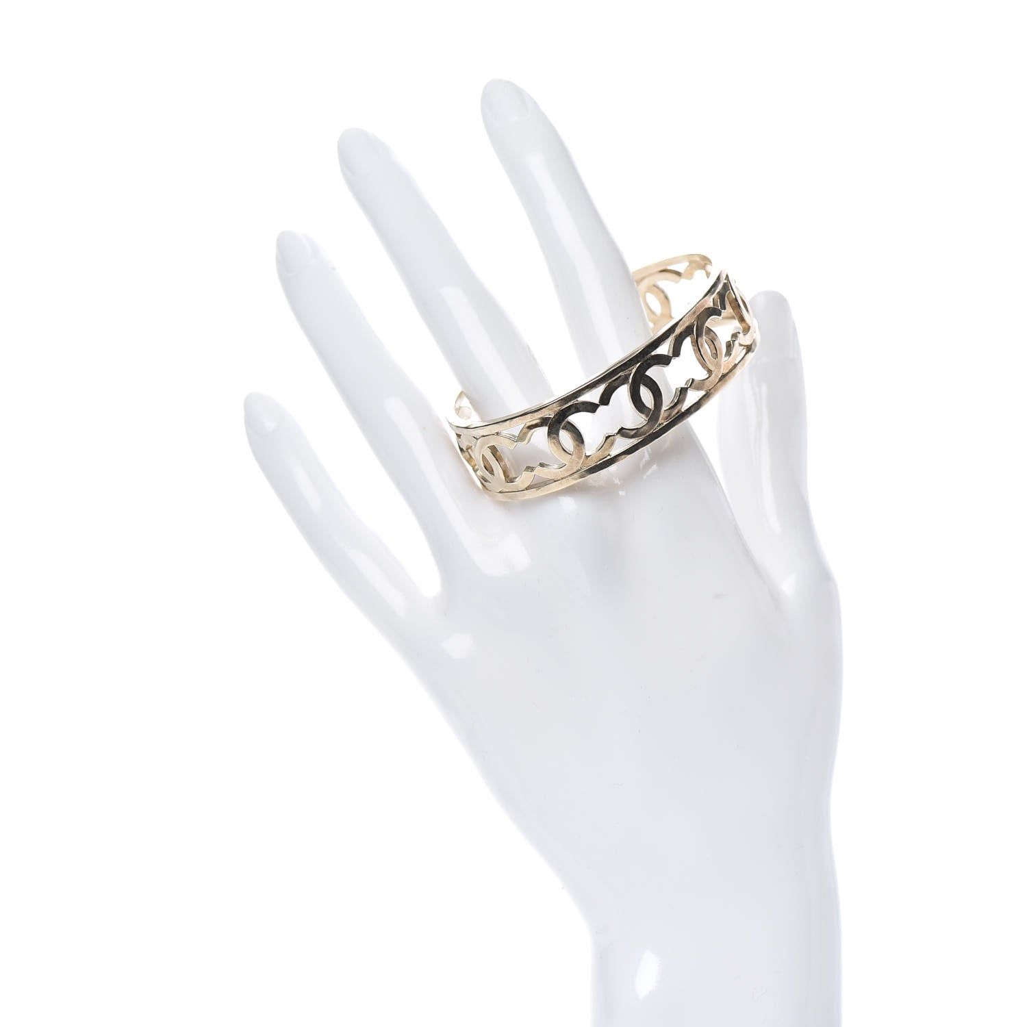 Chanel CC Cuff Bracelet Gold 2 of 5