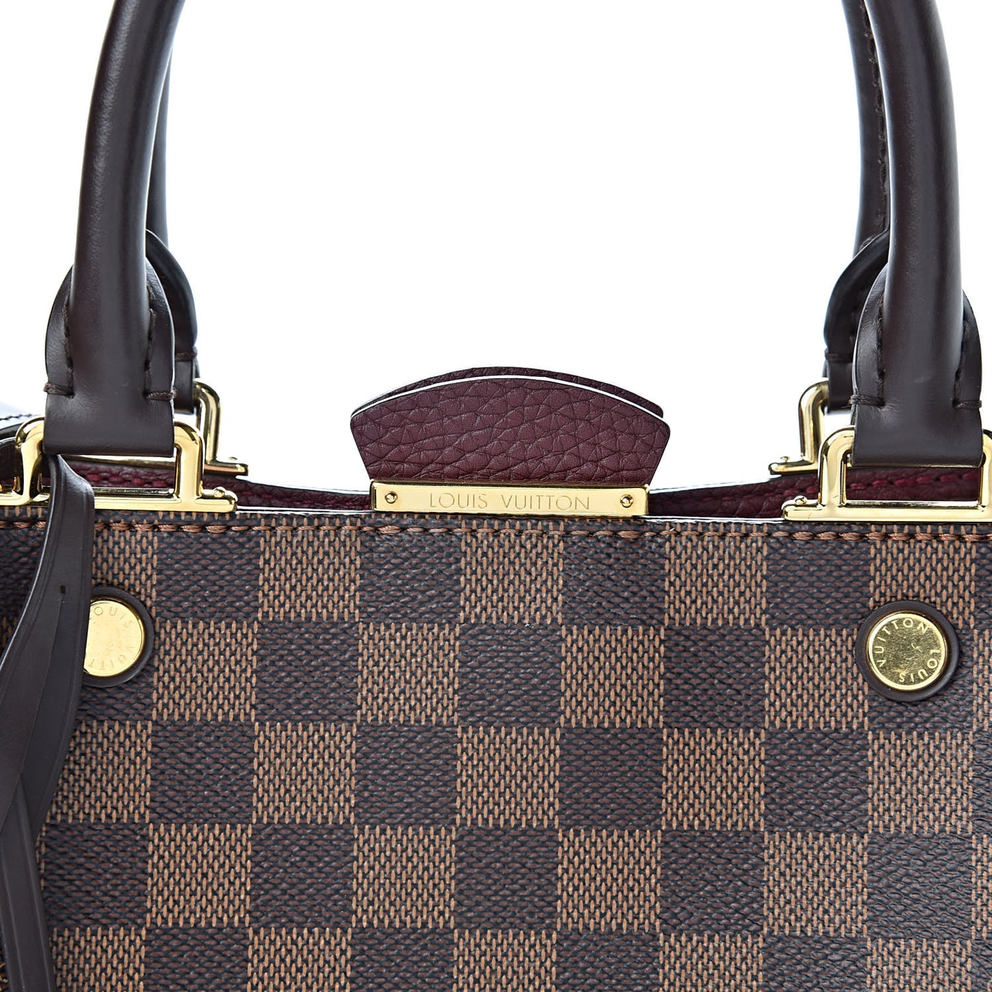 Damier Ebene Cuir Taurillon Brittany Bordeaux