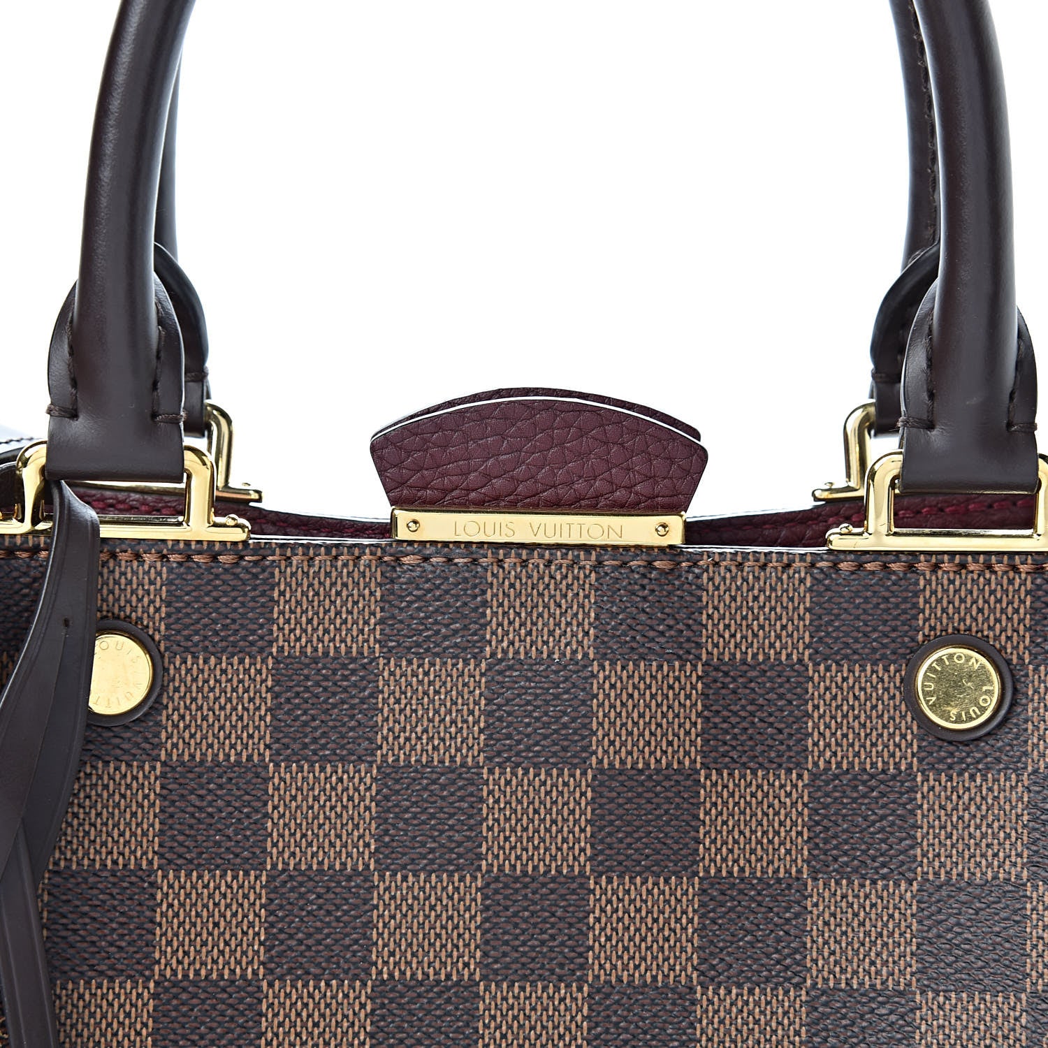Louis Vuitton Damier Ebene Cuir Taurillon Brittany Bordeaux 7 of 9