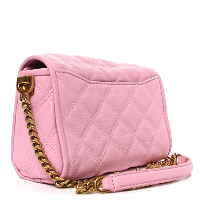 Marc Jacobs Grained Calfskin Quilted Double Stitched Small The Status Shoulder Bag Pink 3 of 9