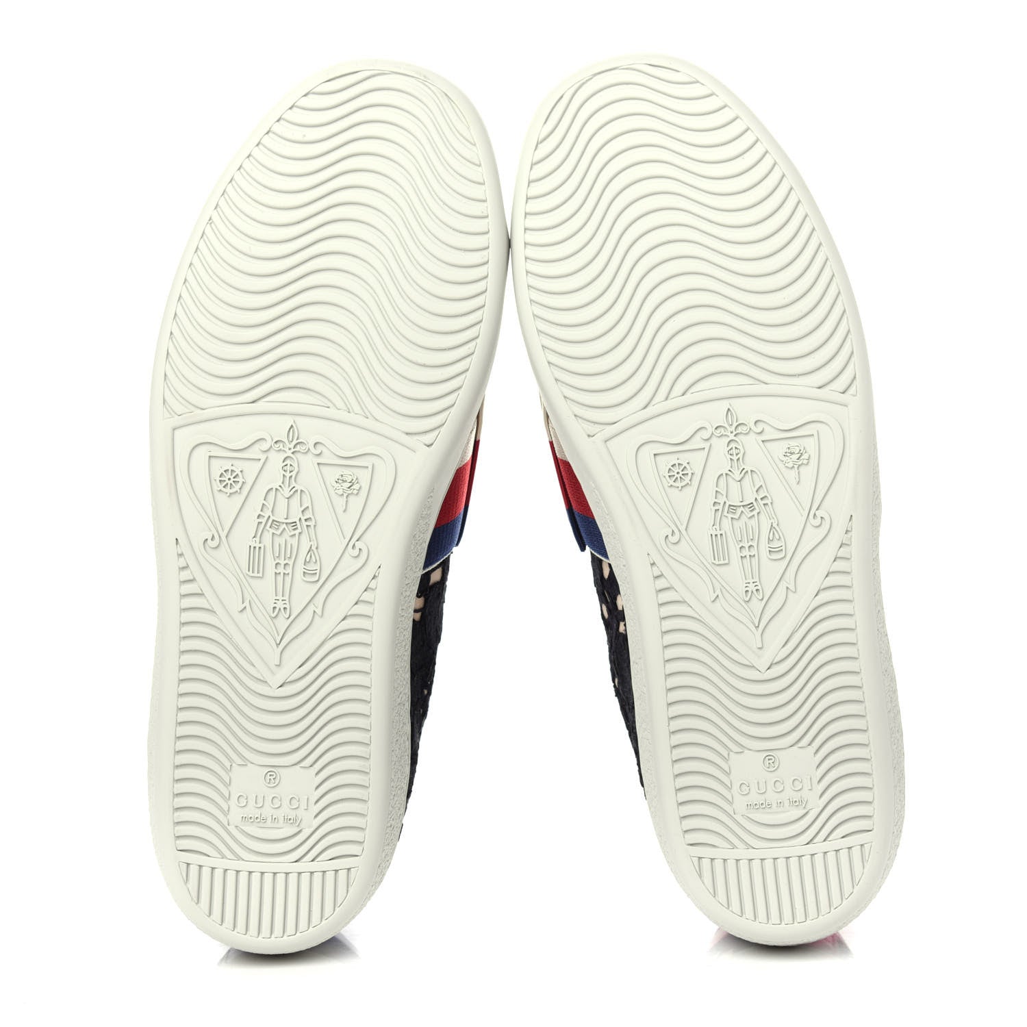 Gucci Lace Crystal Sylvie Web Flower Leaf Womens Ace Sneakers 36 Black Tan Beige 6 of 12