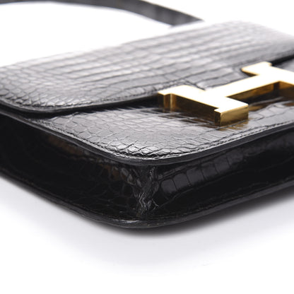 Hermes Shiny Porosus Crocodile Constance 24 Black 19 of 20