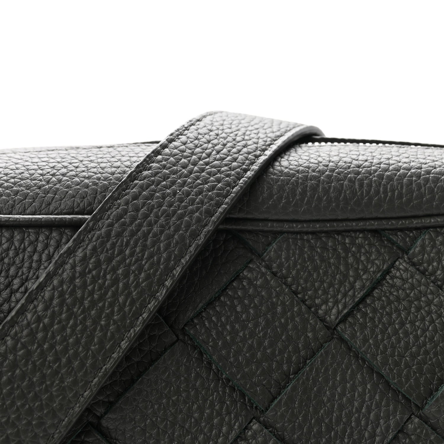 Bottega Veneta Grained Calfskin Intrecciato Medium Camera Bag Dark Green 7 of 9