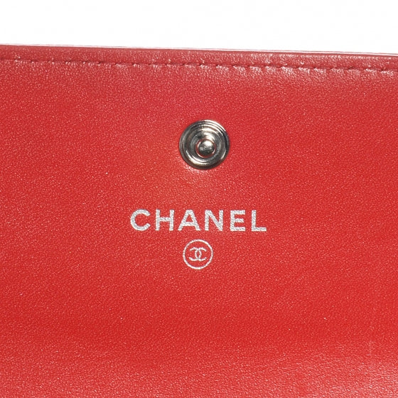 Chanel Caviar CC Long Flap Wallet Coral 6 of 9