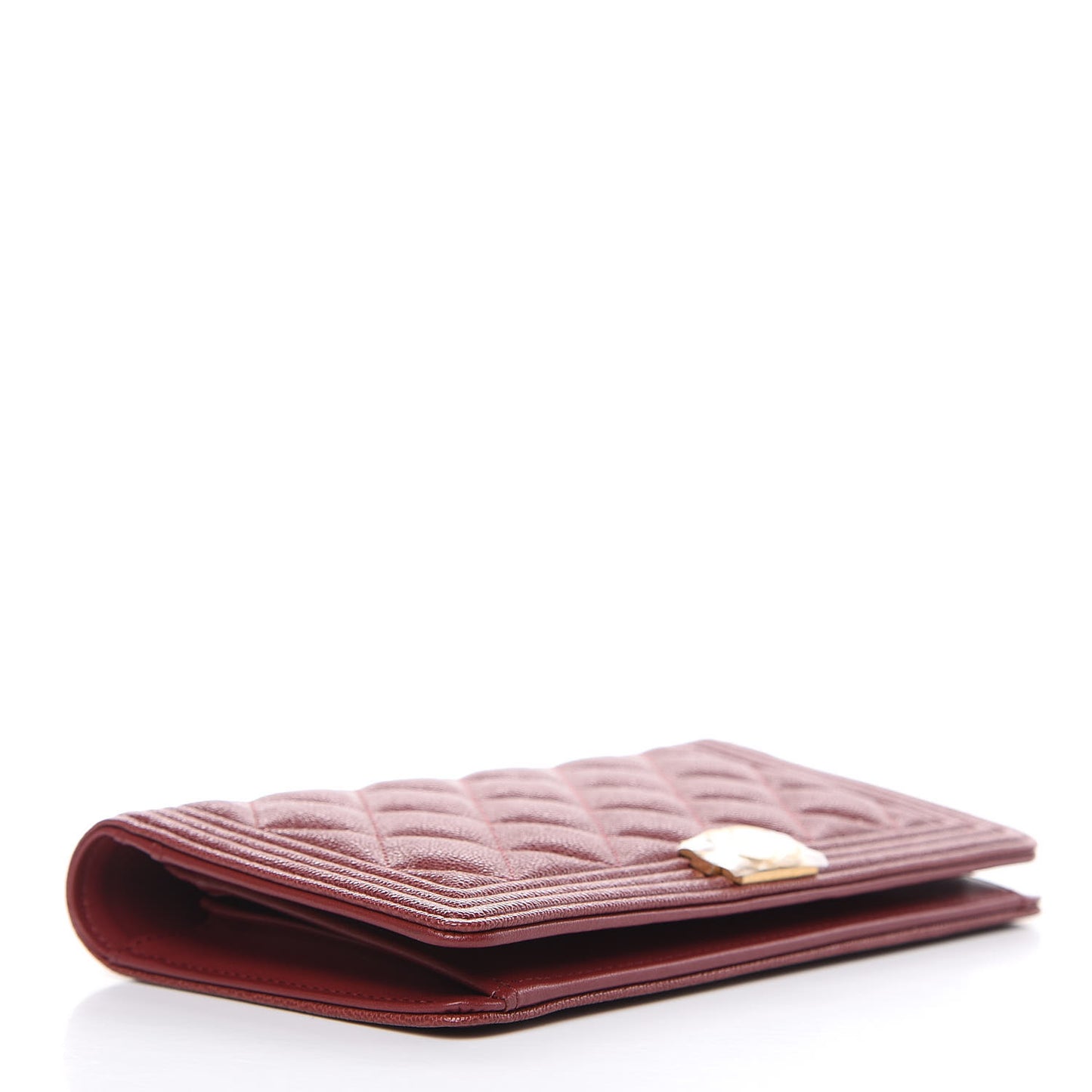 Caviar Quilted Boy Yen Wallet Burgundy