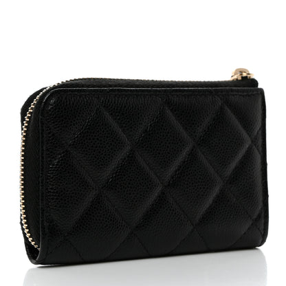 Chanel Caviar Quilted Zipped Key Holder Case Black 3 of 8