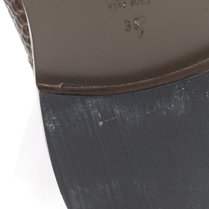 Fendi Calfskin Crocodile Embossed Karligraphy Logo Riding Boots 39 Maya 9 of 12