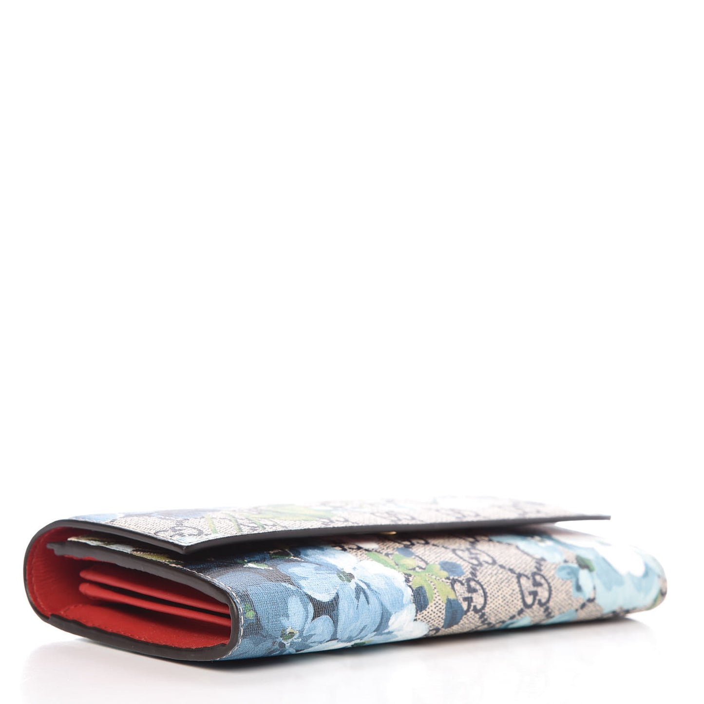 GG Supreme Monogram Blooms Continental Wallet Blue