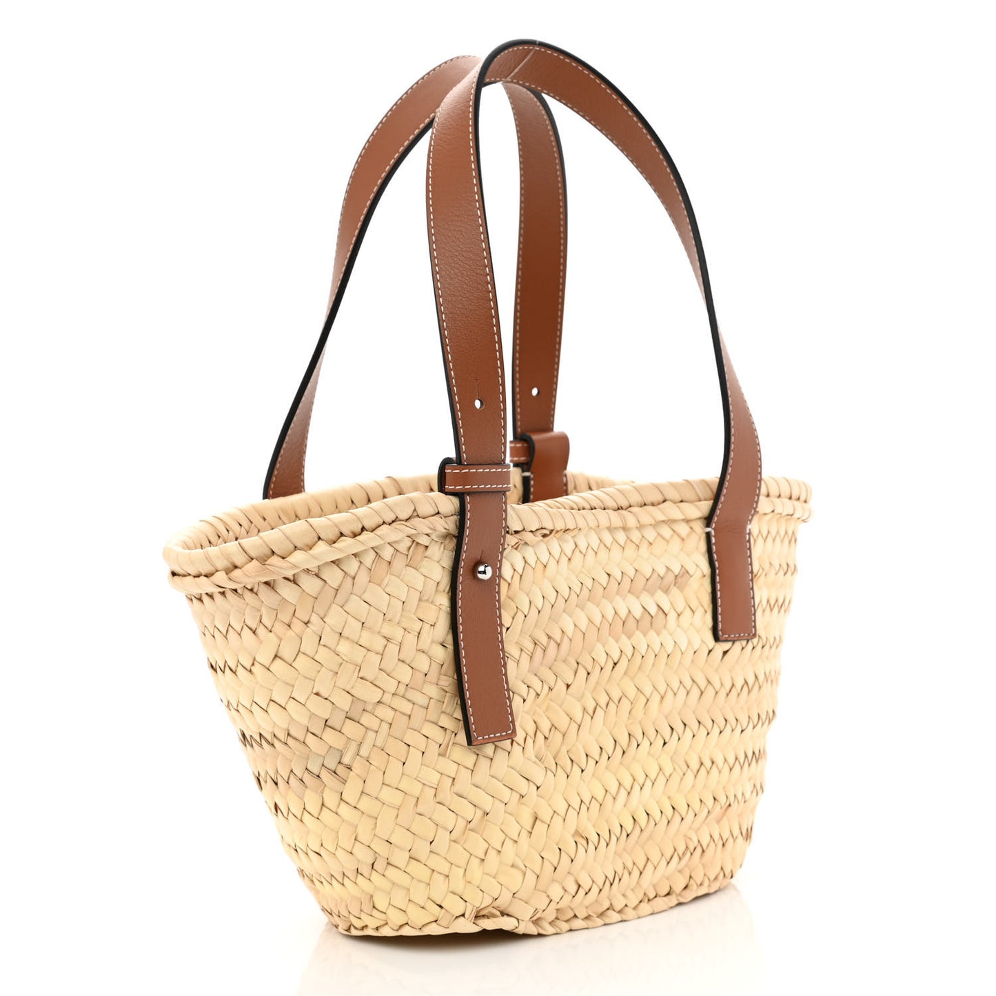Raffia Small Basket Tote Bag Natural Tan
