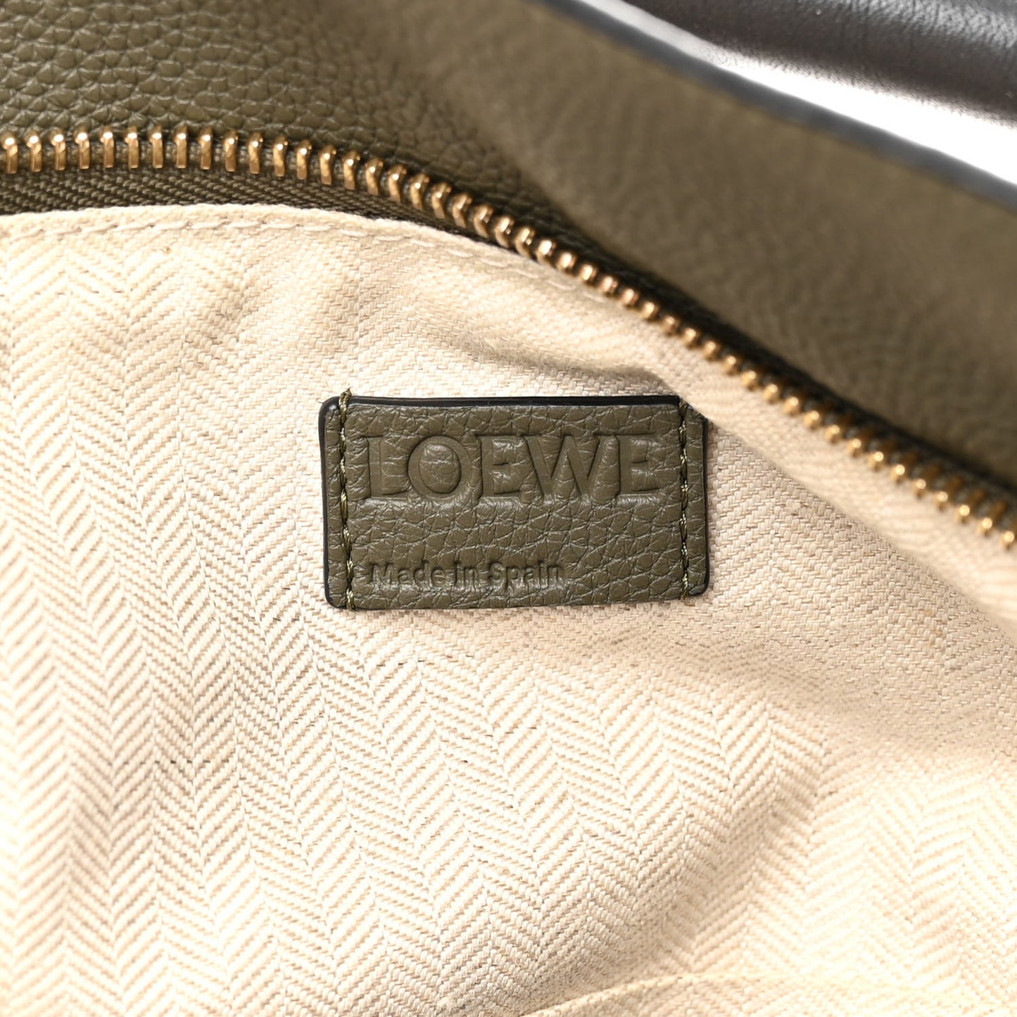 Grained Calfskin Medium Puzzle Bag Oat Khaki Green