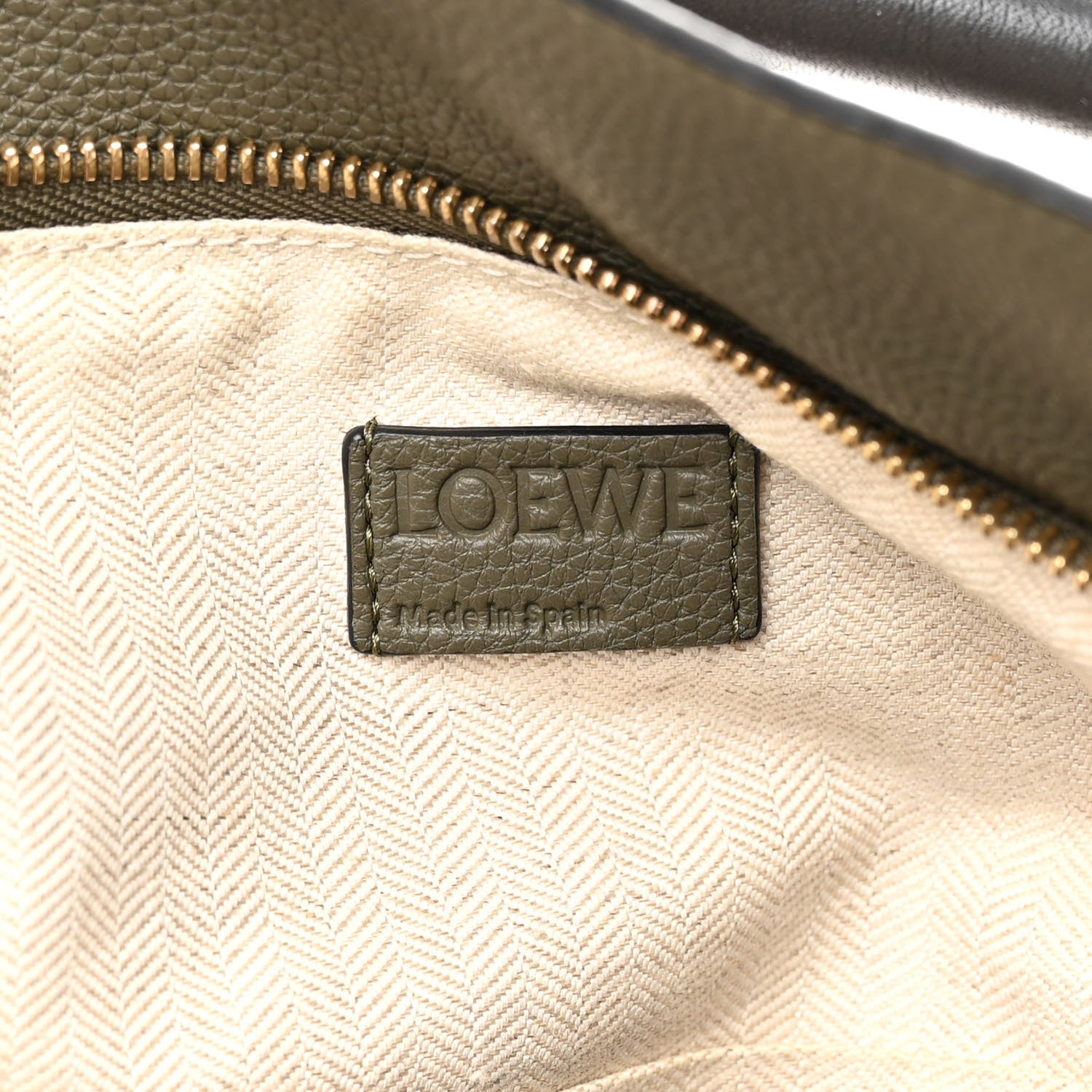 Loewe Grained Calfskin Medium Puzzle Bag Oat Khaki Green 6 of 19