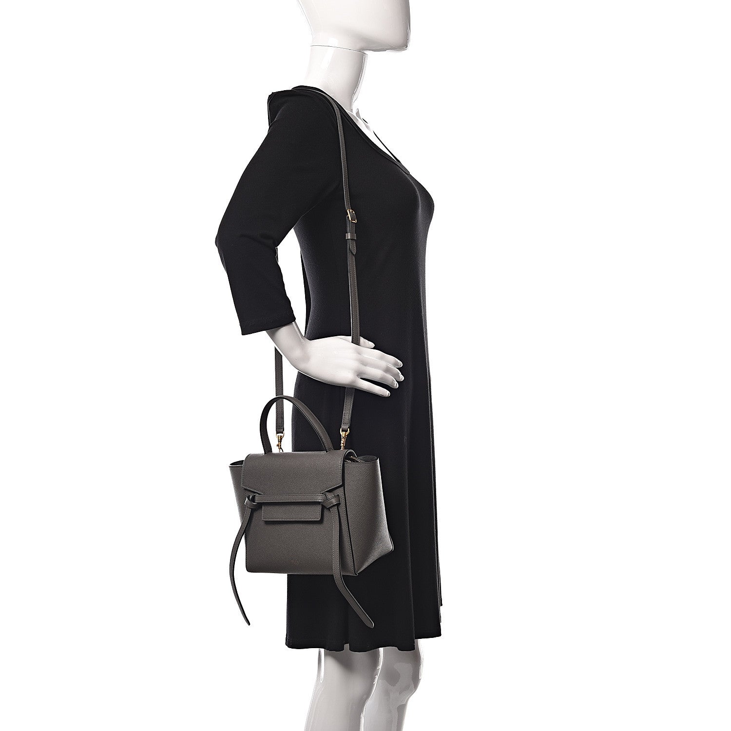 Celine Grained Calfskin Nano Belt Bag Grey 2 of 9