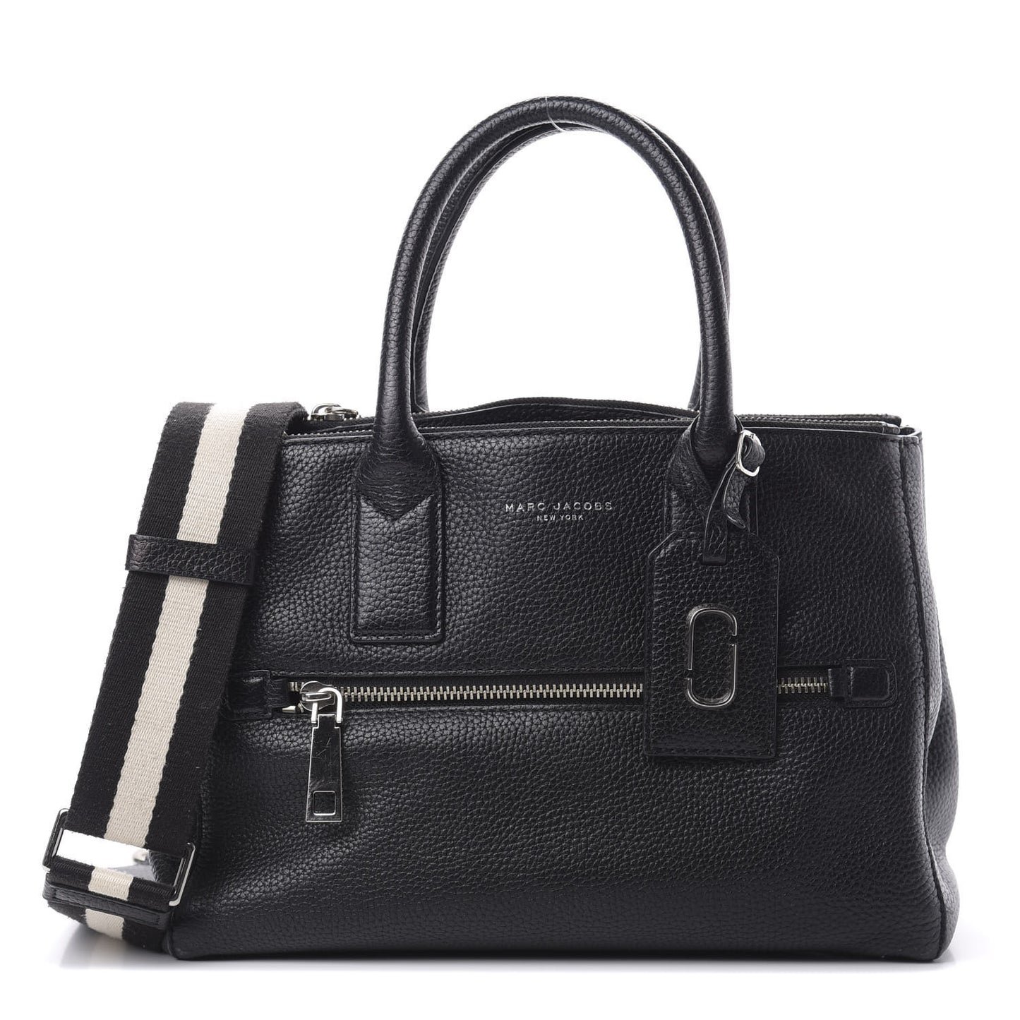 Textured Calfskin Medium Incognito Satchel Black