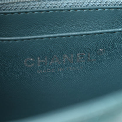 Chanel Patent Quilted Mini Rectangular Flap Turquoise 6 of 12
