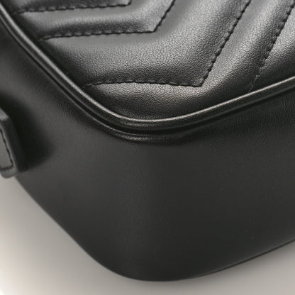 Gucci Calfskin Matelasse Mini GG Marmont Chain Shoulder Bag Black 7 of 8