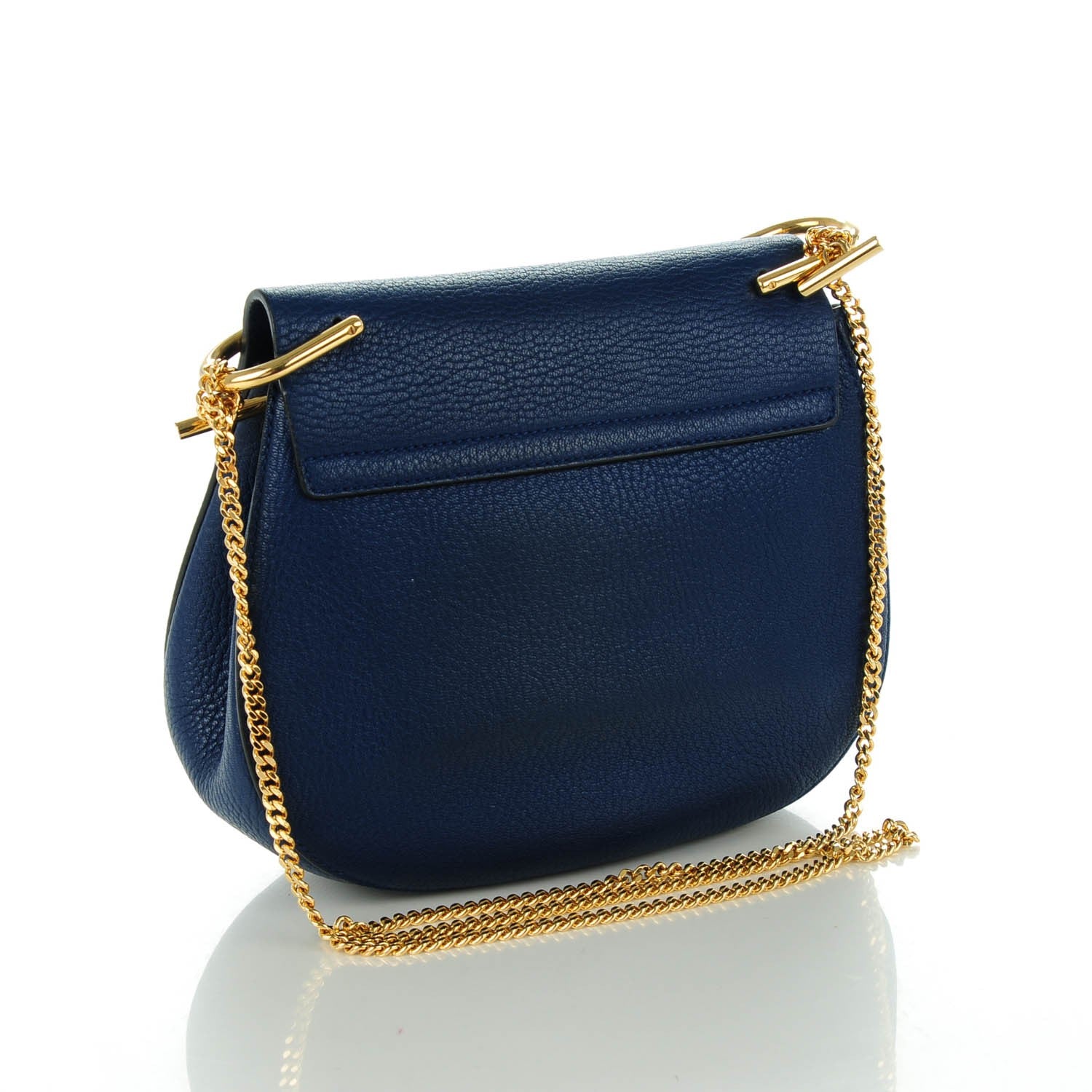 Chloe Grained Lambskin Medium Drew Shoulder Bag Royal Navy 3 of 7