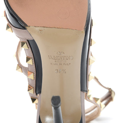 Valentino Garavani Patent Nappa Rockstud Ankle Strap 100mm Pumps 38.5 Black Poudre 9 of 17