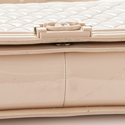 Chanel Patent Calfskin New Medium Boy Flap Plexiglass Beige 14 of 17