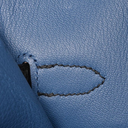 Hermes Togo Birkin 35 Black Bleu Agate 23 of 30
