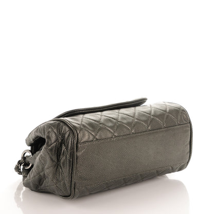 Chanel Metallic Caviar Quilted Timeless Accordion Flap Dark Silver 4 of 7